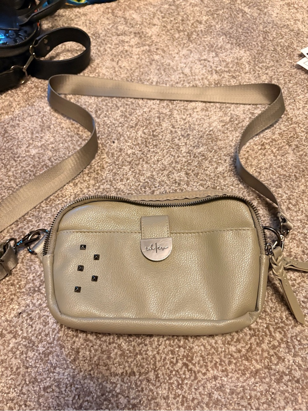 Olive Crossbody Bag with Stud Accent Radrev